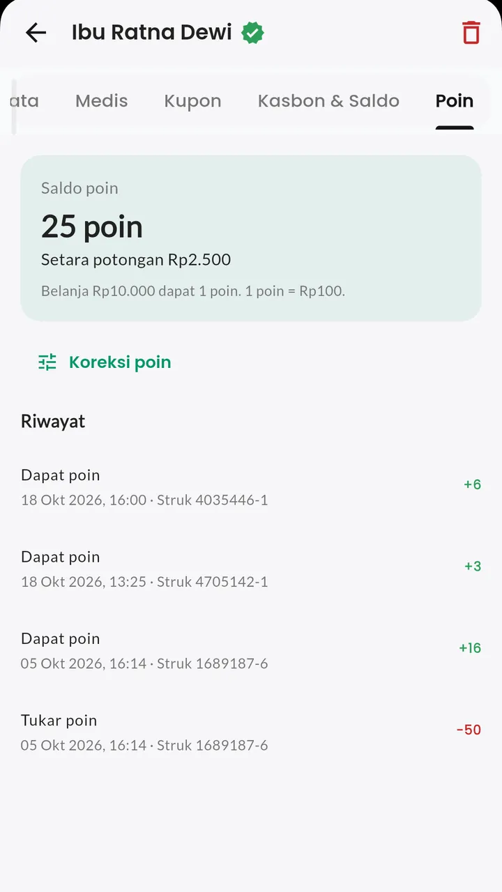 Loyalty Poin: Poin pelanggan
