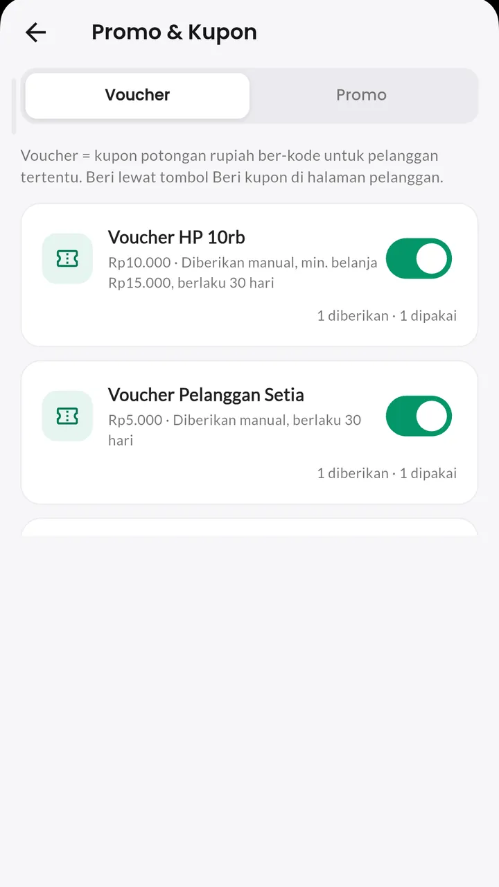 Promo & Voucher: Promo dan voucher