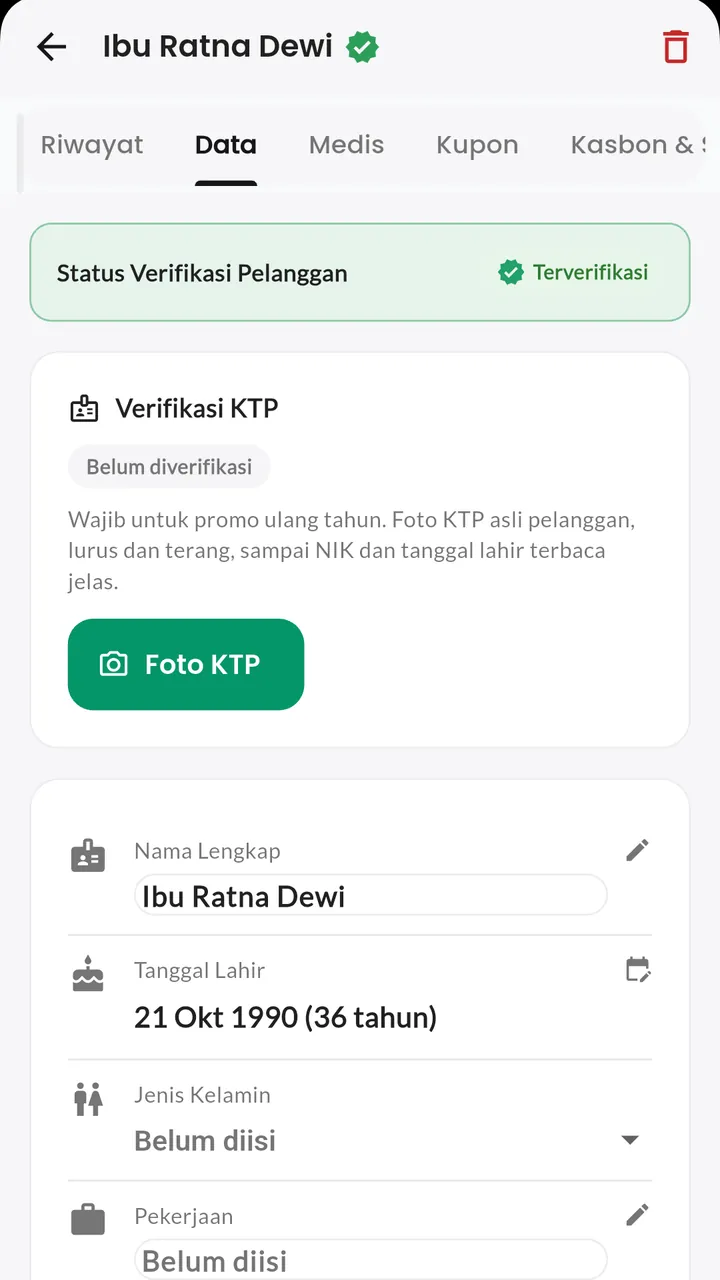 Klinik & Treatment: Verifikasi KTP